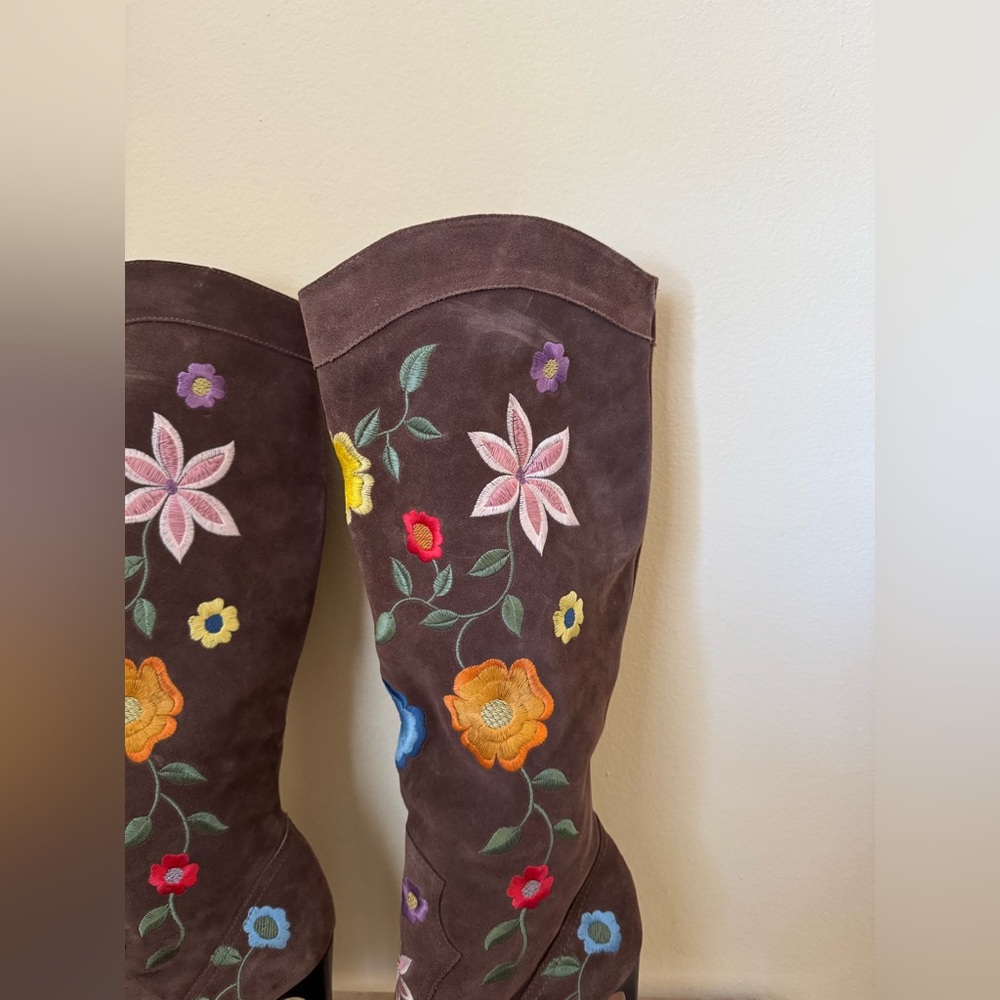 Total x Guizio Eternal Meadows Boots Floral Suede Brown 38 - Picture 6 of 15